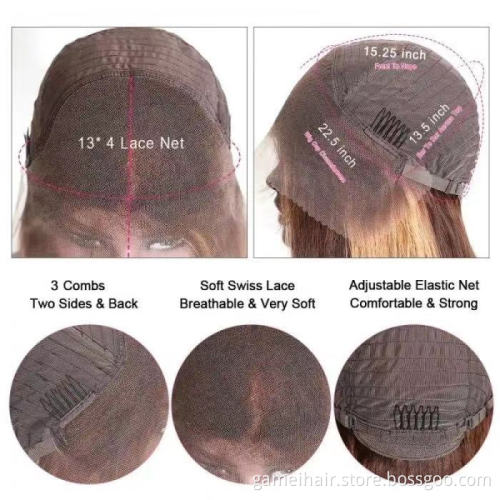 150% 180% Brazilian Human Virgin Hair HD Lace Frontal Wig Body Wave Full 4x4 Lace Front Closure Wig Pre Plucked With Baby Hair
